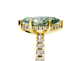 Yellow gold Fancy Green Marquise Cut Diamond Solitaire Ring with Round  Pavé Band and Four-Prong Setting_77