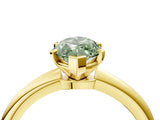 Yellow gold Fancy Green Marquise Cut Diamond Solitaire Ring with Six-Prong Setting and Classic Band_291