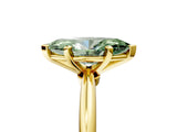 Yellow gold Fancy Green Marquise Cut Diamond Solitaire Ring with Six-Prong Setting and Classic Band_292