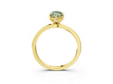 Yellow gold Fancy Green Marquise Cut Diamond Solitaire Ring with Thin Band and Prong Setting_15