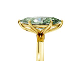 Yellow gold Fancy Green Marquise Cut Diamond Solitaire Ring with Thin Band and Prong Setting_17