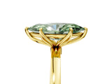 Yellow gold Fancy Green Marquise Cut Diamond Solitaire Ring with Thin Band and Prong Setting_29