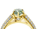Yellow gold Fancy Green Marquise Cut Diamond Solitaire Ring with Three-Row Pavé Band and Four-Prong Setting_41