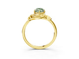 Yellow gold Fancy Green Marquise Cut Diamond Solitaire Ring with Twist Band and Four-Prong Setting_80