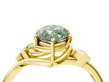 Yellow gold Fancy Green Marquise Cut Diamond Solitaire Ring with Twist Band and Four-Prong Setting_81