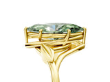 Yellow gold Fancy Green Marquise Cut Diamond Solitaire Ring with Twist Band and Four-Prong Setting_82