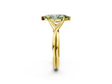 Yellow gold Fancy Green Marquise Cut Diamond Solitaire Twist Band Prong Setting Ring_69