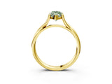 Yellow gold Fancy Green Marquise Cut Diamond Solitaire Twist Band Prong Setting Ring_70