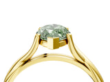 Yellow gold Fancy Green Marquise Cut Diamond Solitaire Twist Band Prong Setting Ring_71