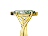 Yellow gold Fancy Green Marquise Cut Diamond Solitaire Twist Band Prong Setting Ring_72