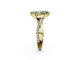 Yellow gold Fancy Green Marquise  Cut Diamond Twisted Band with Pavé Setting and Four-Prong Setting_22
