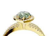 Yellow gold Fancy Green Marquise  Cut Halo Diamond Engagement Ring with Split Shank and Four-Prong Setting_41