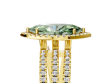 Yellow gold Fancy Green Marquise  Cut Halo Diamond Engagement Ring with Split Shank and Four-Prong Setting_42