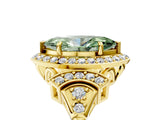 Yellow gold Fancy Green Marquise Cut Halo Diamond Split Shank Engagement Ring with Four-Prong Setting_11