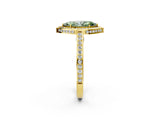 Yellow gold Fancy Green Marquise  Cut Halo Pave Split Shank Prong Setting Ring_34