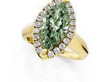 Yellow gold Fancy Green Marquise  Cut Halo Solitaire Engagement Ring with Square Band and Four-Prong Setting_67