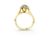 Yellow gold Fancy Green Marquise  Cut Halo Solitaire Engagement Ring with Square Band and Four-Prong Setting_69