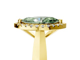 Yellow gold Fancy Green Marquise  Cut Halo Solitaire Engagement Ring with Square Band and Four-Prong Setting_71