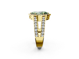 Yellow gold Fancy Green Marquise  Cut Halo Split Shank Diamond Ring with Four-Prong Setting_47