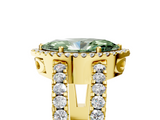 Yellow gold Fancy Green Marquise  Cut Halo Split Shank Diamond Ring with Four-Prong Setting_50