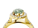 Yellow gold Fancy Green Marquise  Cut Halo Split Shank Pave Set Ring_83