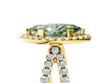 Yellow gold Fancy Green Marquise  Cut Halo Split Shank Pave Set Ring_84