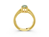 Yellow gold Fancy Green Marquise  Cut Milgrain Channel Set Engagement Ring with Solitaire Prong Setting_70