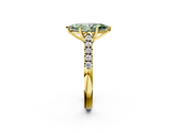 Yellow gold Fancy Green Marquise  Cut Pavé Band Solitaire Ring with Four-Prong Setting_44