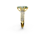 Yellow gold Fancy Green Marquise  Cut Pave Diamond Engagement Ring with Channel Set Band and Four-Prong Setting_22