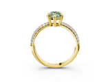 Yellow gold Fancy Green Marquise  Cut Pave Diamond Engagement Ring with Channel Set Band and Four-Prong Setting_23
