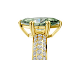 Yellow gold Fancy Green Marquise  Cut Pave Diamond Engagement Ring with Channel Set Band and Four-Prong Setting_25