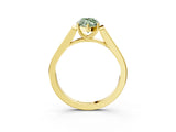 Yellow gold Fancy Green Marquise Cut Solitaire Cathedral Diamond Engagement Ring with Channel-Set Band and Four-Prong Setting_6
