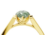 Yellow gold Fancy Green Marquise Cut Solitaire Cathedral Diamond Engagement Ring with Channel-Set Band and Four-Prong Setting_7