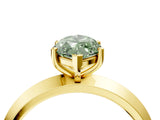 Yellow gold Fancy Green Marquise  Cut Solitaire Engagement Ring with Flat Band and Four-Prong Setting 5