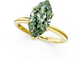 Yellow gold Fancy Green Marquise  Cut Solitaire Engagement Ring with Four-Prong Setting and Classic Band_21