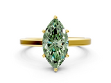 Yellow gold Fancy Green Marquise  Cut Solitaire Engagement Ring with Four-Prong Setting on a Classic Band_19
