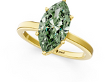 Yellow gold Fancy Green Marquise  Cut Solitaire Engagement Ring with Four-Prong Setting on a Classic Band_20