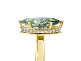 Yellow gold Fancy Green Marquise  Cut Solitaire Engagement Ring with Four-Prong Setting on a Classic Band_24