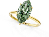 Yellow gold Fancy Green Marquise  Cut Solitaire Engagement Ring with Thin Band and Four-Prong Setting_4