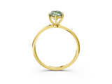 Yellow gold Fancy Green Marquise  Cut Solitaire Engagement Ring with Thin Band and Four-Prong Setting_6