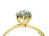 Yellow gold Fancy Green Marquise  Cut Solitaire Engagement Ring with Thin Band and Four-Prong Setting_7