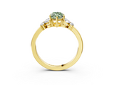 Yellow gold Fancy Green Marquise  Cut Solitaire Floral Diamond Ring with Four-Prong Setting_56