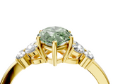 Yellow gold Fancy Green Marquise  Cut Solitaire Floral Diamond Ring with Four-Prong Setting_57