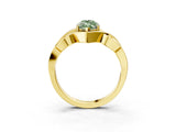 Yellow gold Fancy Green Marquise Cut Solitaire Intertwined Band Prong Setting Ring_3