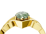 Yellow gold Fancy Green Marquise Cut Solitaire Intertwined Band Prong Setting Ring_4