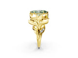 Yellow gold Fancy Green Marquise Cut Solitaire Leaf-Inspired Engagement Ring with Prong Setting_14