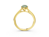 Yellow gold Fancy Green Marquise  Cut Solitaire Ring with Cathedral Band and Four-Prong Setting_84