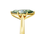 Yellow gold Fancy Green Marquise  Cut Solitaire Ring with Cathedral Band and Four-Prong Setting_86