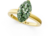 Yellow gold Fancy Green Marquise  Cut Solitaire Ring with Four-Prong Setting and Classic Band_45