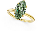 Yellow gold Fancy Green Marquise  Cut Solitaire Ring with Thin Band and Four-Prong Setting_17